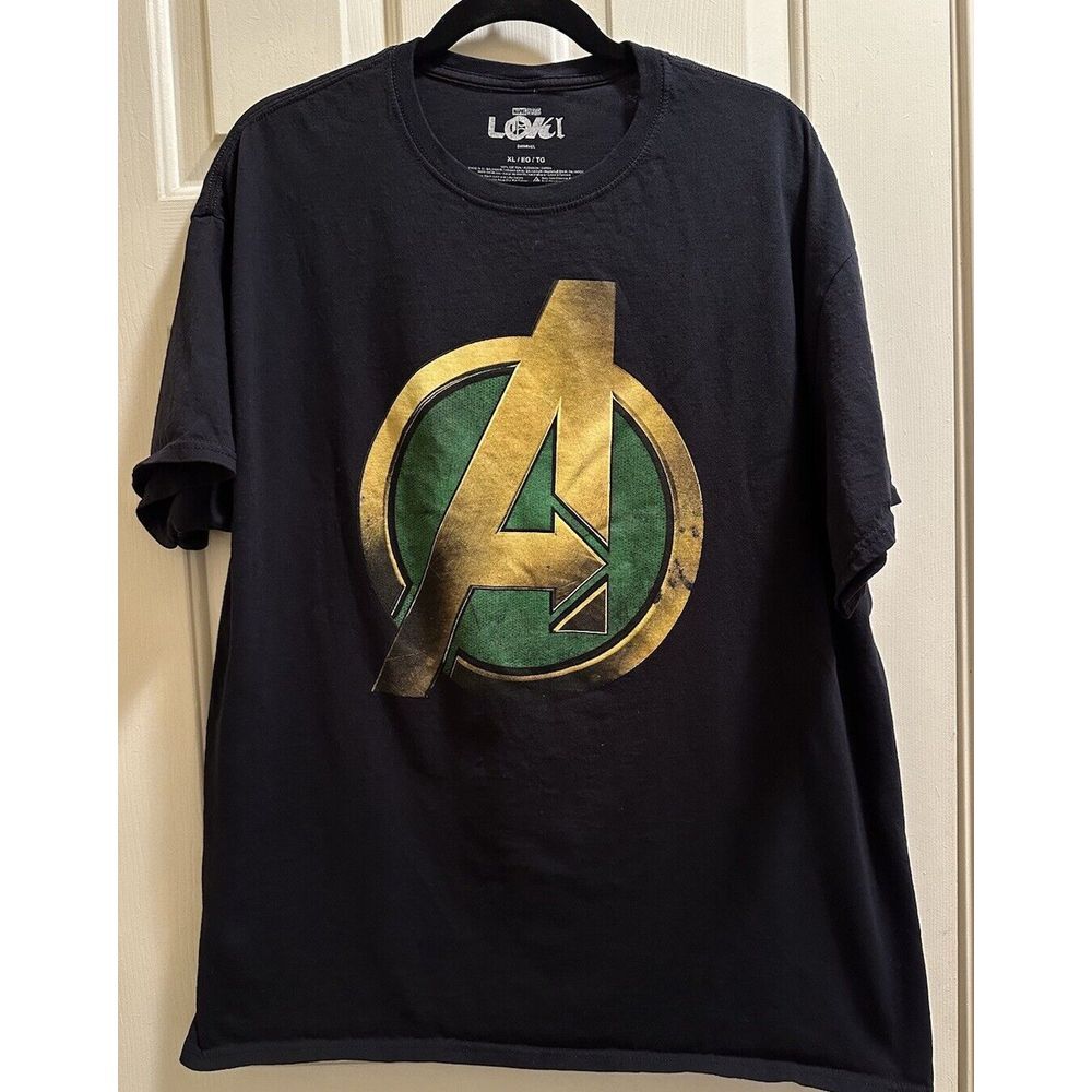 Marvel Studios Loki‎ Avengers Logo Shirt Black Green Size XL